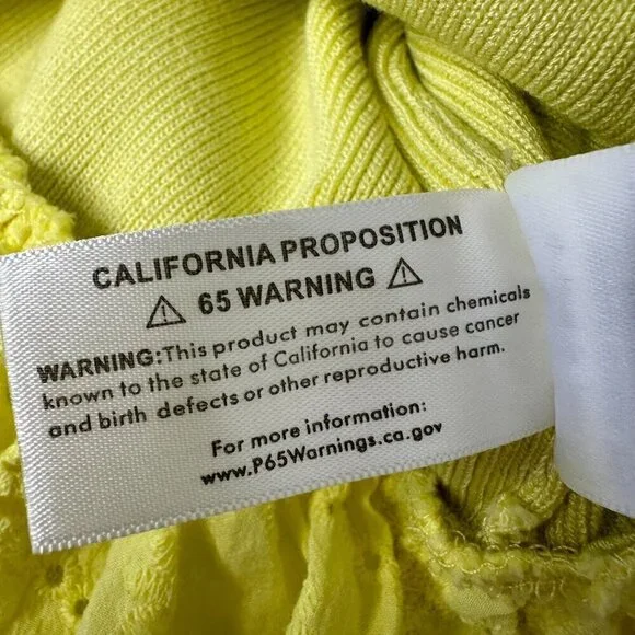 Anthropologie Eyelet Puff-Sleeve Sweater‎ Tee Peplum Size S Yellow Boho - Picture 9 of 10